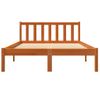 Estructura De Cama Madera Maciza Pino Marrón Cera 135x190 Cm