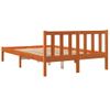 Estructura De Cama Madera Maciza Pino Marrón Cera 135x190 Cm