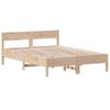 Estructura De Cama Con Cabecero Madera Maciza Pino 140x200 Cm Marrón