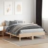 Estructura De Cama Con Cabecero Madera Maciza Pino 140x200 Cm Marrón