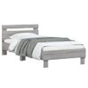 Estructura De Cama Cabecero Luces Led Gris Sonoma 75x190 Cm