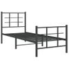 Estructura De Cama Con Cabecero Y Estribo Metal Negro 75x190 Cm