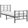 Estructura De Cama Con Cabecero Y Estribo Metal Negro 75x190 Cm