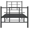 Estructura De Cama Con Cabecero Y Estribo Metal Negro 75x190 Cm