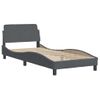 Estructura De Cama Con Cabecero Terciopelo Gris Oscuro 90x190cm