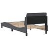 Estructura De Cama Con Cabecero Terciopelo Gris Oscuro 90x190cm