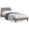 Estructura De Cama Con Cabecero De Tela Gris Taupe 90x200 Cm Gris Topo