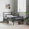 Vidaxl Estructura De Cama Con Cabecero Y Estribo Metal Negro 90x190 Cm