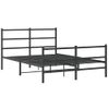 Vidaxl Estructura De Cama Con Cabecero Y Estribo Metal Negro 135x190cm