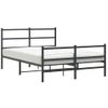 Vidaxl Estructura De Cama Con Cabecero Y Estribo Metal Negro 135x190cm