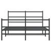 Vidaxl Estructura De Cama Con Cabecero Y Estribo Metal Negro 135x190cm