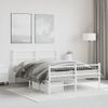 Vidaxl Estructura Cama Metal Con Cabecero Y Estribo Blanco 140x200 Cm