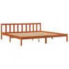 Estructura De Cama Madera Maciza Pino Marrón Cera 120x200 Cm