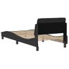 Estructura De Cama Con Cabecero De Terciopelo Negro 90x190 Cm