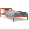 Estructura De Cama Madera Maciza Pino Marrón Cera 100x200 Cm