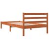 Estructura De Cama Madera Maciza Pino Marrón Cera 100x200 Cm