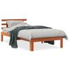 Estructura Cama Con Cabecero Madera Pino Marrón Cera 75x190 Cm