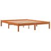 Estructura De Cama Madera Maciza Pino Marrón Cera 160x200 Cm