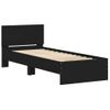 Estructura Cama Con Cabecero Madera Ingeniería Negro 90x200 Cm