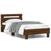 Vidaxl Cama Con Cabecero Madera De Ingeniería Marrón Roble 90x190 Cm