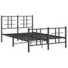 Estructura De Cama Con Cabecero Y Pie Metal Negro 120x190 Cm