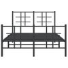 Estructura De Cama Con Cabecero Y Pie Metal Negro 120x190 Cm