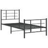 Estructura De Cama Con Cabecero Y Estribo Metal Negro 90x190 Cm