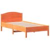 Estructura Cama Con Cabecero Madera Pino Marrón Cera 75x190 Cm