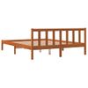 Estructura De Cama Madera Maciza Pino Marrón Cera 160x200 Cm