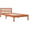 Estructura De Cama Madera Maciza De Pino Marrón Cera 90x200 Cm