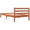 Estructura De Cama Madera Maciza De Pino Marrón Cera 90x200 Cm