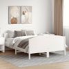 Estructura De Cama Con Cabecero Madera Pino Blanco 140x190 Cm