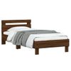 Cama Con Cabecero Madera De Ingeniería Marrón Roble 75x190 Cm