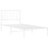 Vidaxl Estructura De Cama De Metal Con Cabecero Blanco 90x190 Cm