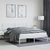 Vidaxl Estructura De Cama Con Cabecero Metal Blanca 160x200 Cm