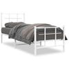 Estructura Cama Metal Con Cabecero Y Pie Cama Blanca 75x190 Cm