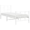 Estructura Cama Metal Con Cabecero Y Pie Cama Blanca 75x190 Cm