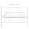 Estructura Cama Metal Con Cabecero Y Pie Cama Blanca 75x190 Cm