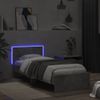 Vidaxl Estructura De Cama Cabecero Luces Led Gris Hormigón 90x200 Cm