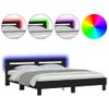 Vidaxl Estructura De Cama Cabecero Y Luces Led Negra160x200 Cm