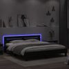 Vidaxl Estructura De Cama Cabecero Y Luces Led Negra160x200 Cm