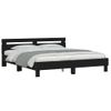 Vidaxl Estructura De Cama Cabecero Y Luces Led Negra160x200 Cm