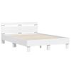 Vidaxl Estructura De Cama Con Cabecero Y Luces Led Blanco 135x190 Cm