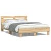 Vidaxl Cama Con Cabecero Madera De Ingeniería Roble Sonoma 135x190 Cm Marrón