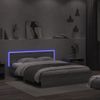 Vidaxl Estructura De Cama Cabecero Y Luces Led Gris Sonoma 160x200 Cm