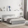 Vidaxl Estructura De Cama Cabecero Y Luces Led Gris Sonoma 160x200 Cm