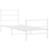 Vidaxl Estructura Cama Metal Con Cabecero Y Estribo Blanco 75x190 Cm