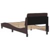 Estructura De Cama Con Cabecero De Tela Marrón Oscuro 90x190 Cm