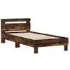 Cama Con Cabecero Madera De Ingeniería Roble Ahumado 75x190 Cm Marrón