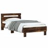 Cama Con Cabecero Madera De Ingeniería Roble Ahumado 75x190 Cm Marrón